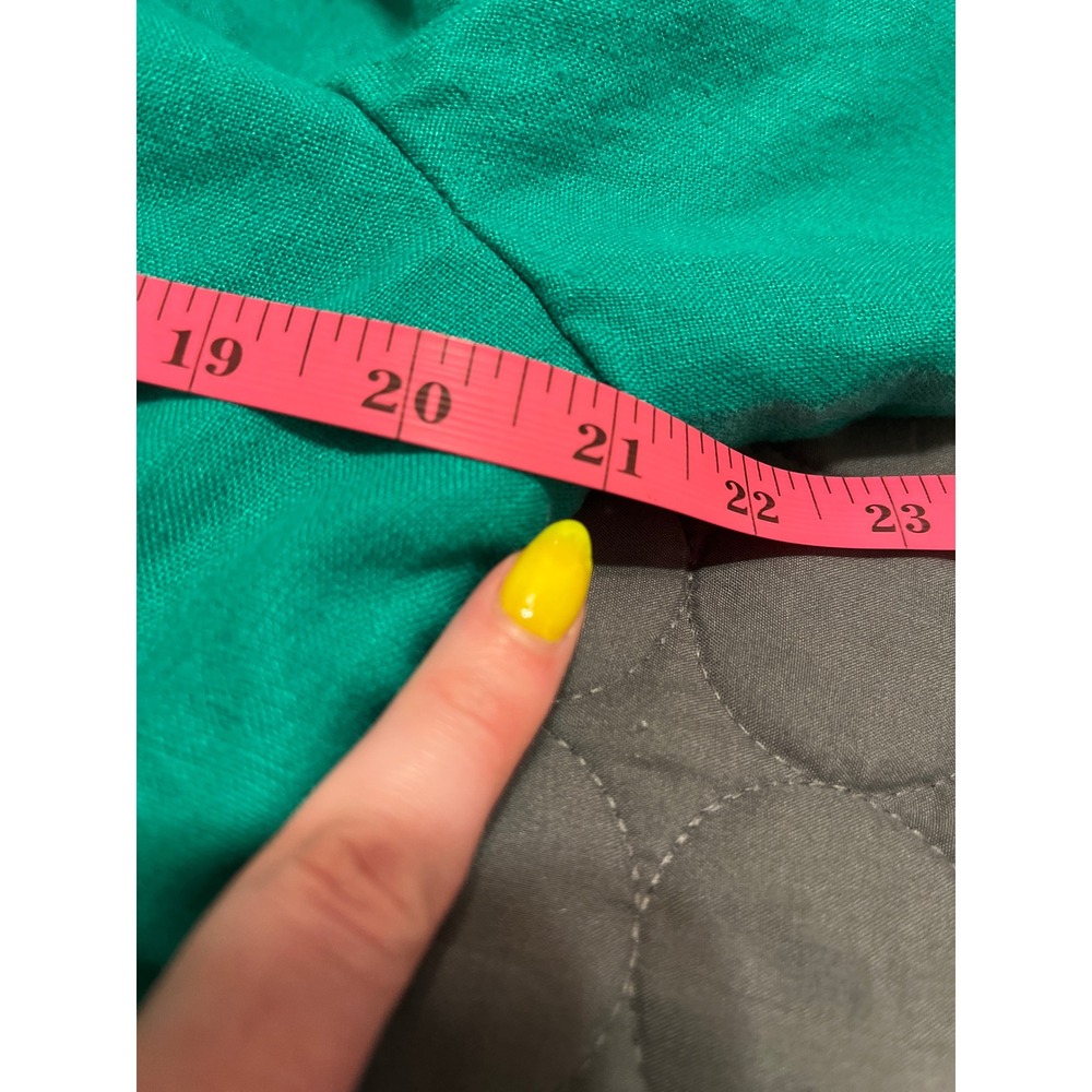 Chico's Linen Blazer‎ Jacket Women's Career Casual Elegant Kelly Green - Picture 7 of 8
